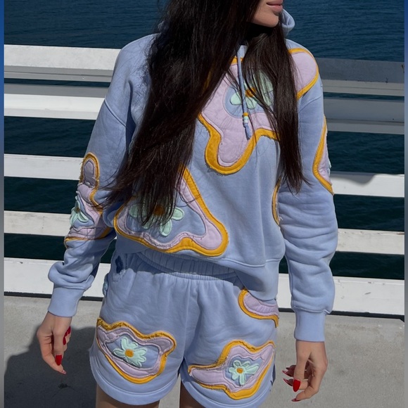 Nike Women's Blue Shorts and Hoodie Set - Picture 1 of 7